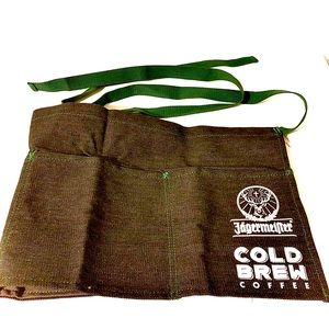 Cold brew coffee jagermeifter barista apron, jager black and green.